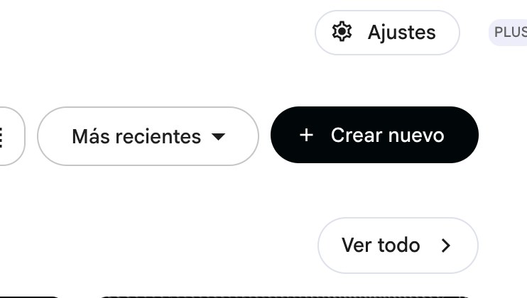 Botón Crear nuevo en Notebook de Google.